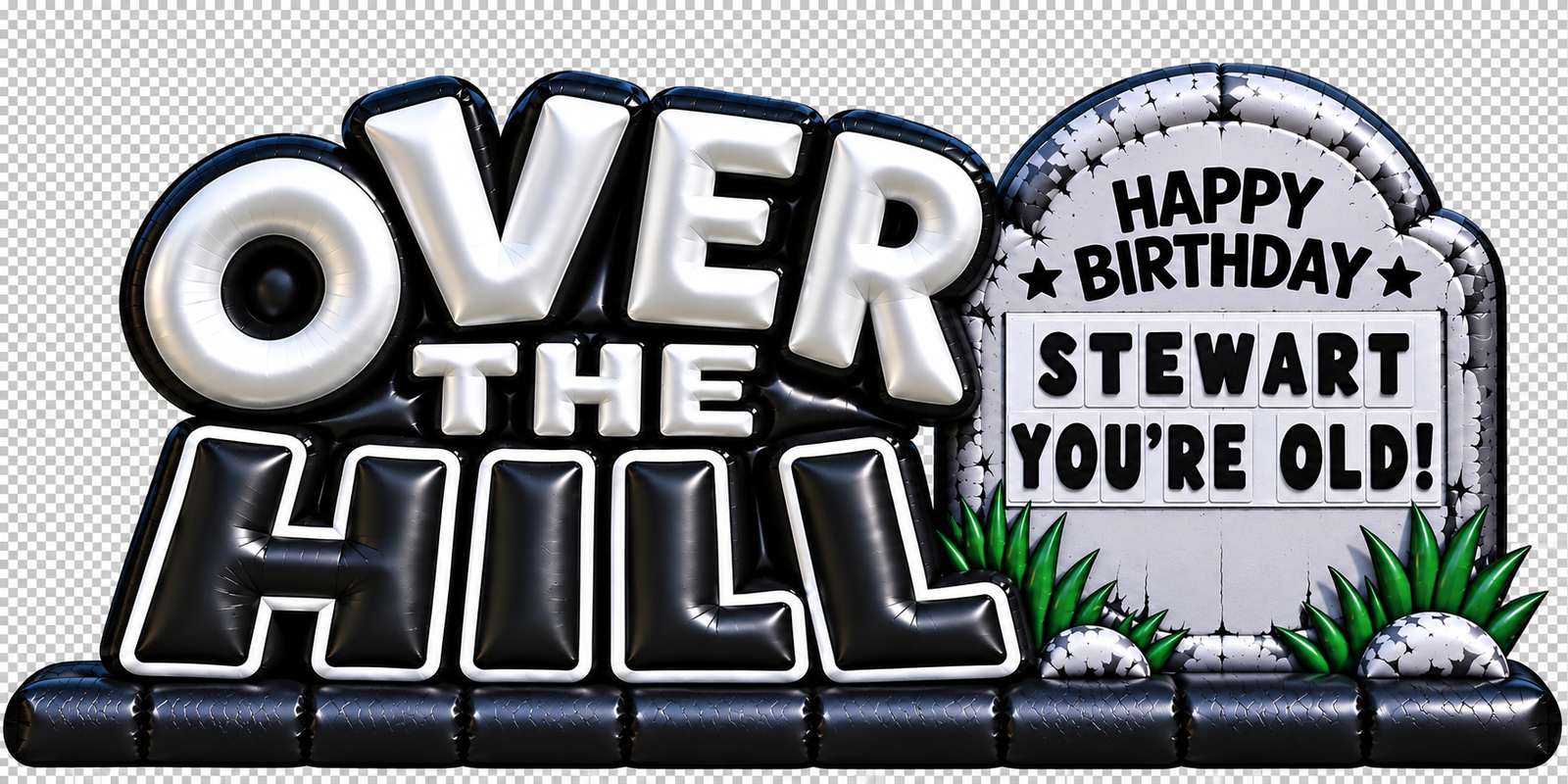 Over the Hill Happy Birthday inflatable